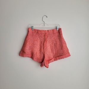 LPA Revolve Pink Relaxed Leopard Print High Waist Shorts